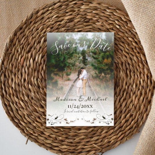 Zachte Romantische foto bespaart de datum aankondi Kaart