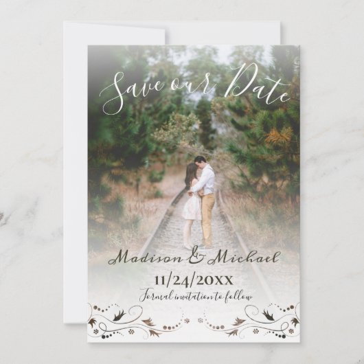 Zachte Romantische foto bespaart de datum aankondi Kaart (Voorkant)