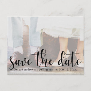 Zachte Romantische Foto-Typografie 30 Save the Dat Aankondigingskaart