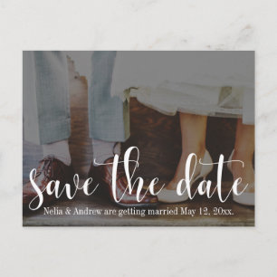 Zachte Romantische Foto-Typografie 30 Save the Dat Aankondigingskaart