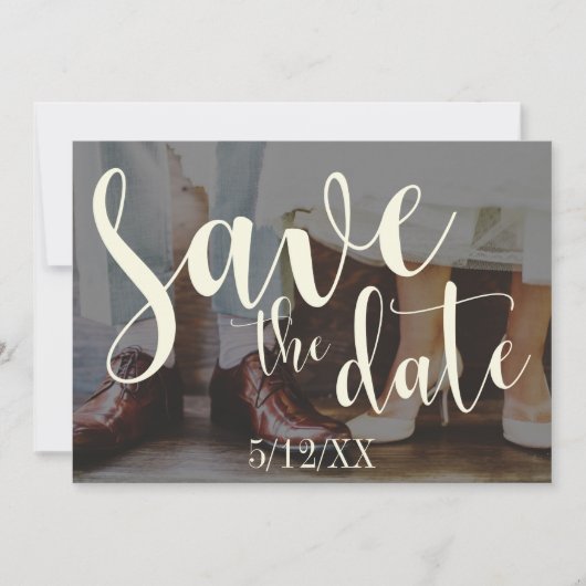 Zachte Romantische Foto-Typografie 30 Save the Dat Date (Voorkant)