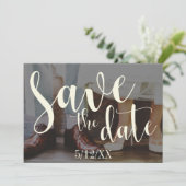 Zachte Romantische Foto-Typografie 30 Save the Dat Date (Staand voorkant)