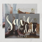 Zachte Romantische Foto-Typografie 30 Save the Dat Date (Voorkant / Achterkant)
