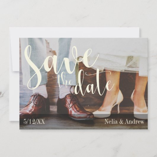 Zachte Romantische Foto-Typografie 30 Save the Dat Date (Voorkant)