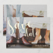 Zachte Romantische Foto-Typografie 30 Save the Dat Date (Voorkant / Achterkant)