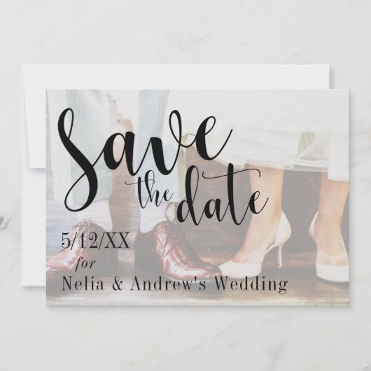 Zachte Romantische Foto-Typografie 30 Save the Dat Date (Voorkant)