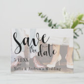 Zachte Romantische Foto-Typografie 30 Save the Dat Date (Staand voorkant)