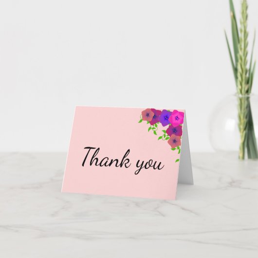 Zachte Romantische Roze Petunia Bedankkaart (Voorkant)