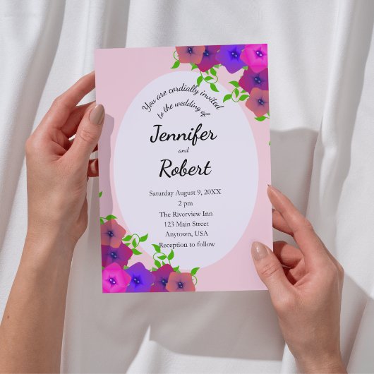 Zachte Romantische Roze Petunia Kaart