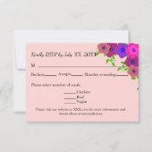 Zachte Romantische Roze Petunia RSVP Kaartje (Voorkant)