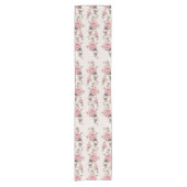 Zachte Romantische Roze Tabelloper Korte Tafelloper (Voorkant)