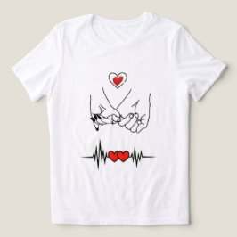 Zachte Romantische Valentijnshartslag Lijn Grafisc Tri-Blend Shirt