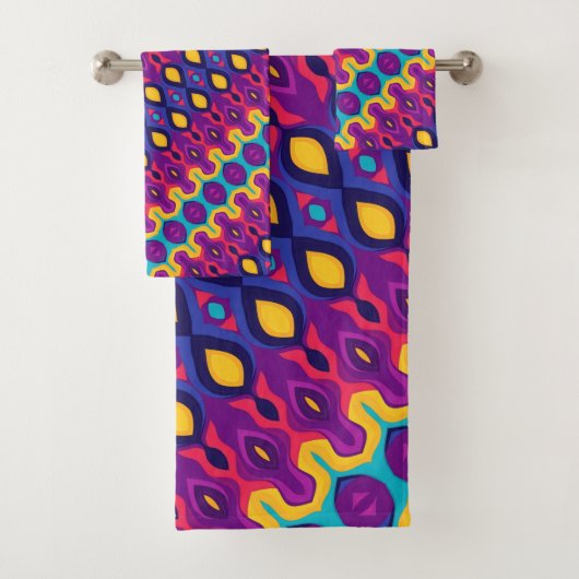 Zachte rondingen in felle kleuren bad handdoek (Insitu)