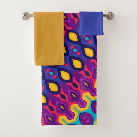 Zachte rondingen in felle kleuren bad handdoek (Insitu)