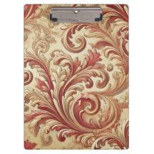 Zachte rood en gouden damastpatroon