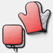 Zachte rood roze verloop achtergrond minimaal abst ovenwant & pannenlap set (Voorkant / Achterkant)