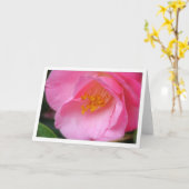 Zachte roos camelia side uitzicht kaart (Gele Bloem)