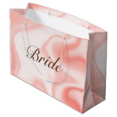 Zachte roos-gouden marmer-strijders, tekstbride groot cadeauzakje (Achterkant Gekanteld)