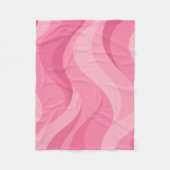 Zachte Roze Abstracte Golven Fleece Deken (Voorkant)
