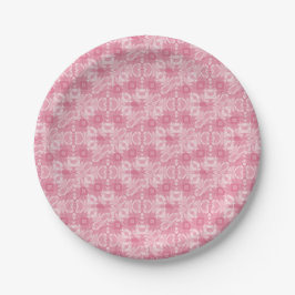 Zachte Roze Abstracte Harten en Diamanten Papieren Bordje