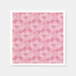 Zachte Roze Abstracte Harten en Diamanten Servet