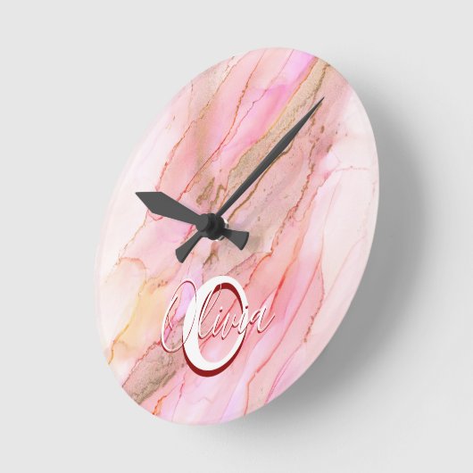 Zachte roze alcoholdoekje ronde klok (Hoek)