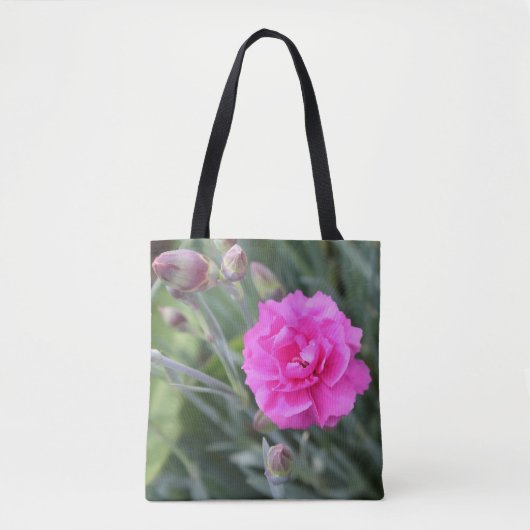 Zachte roze anjer tote bag (Voorkant)