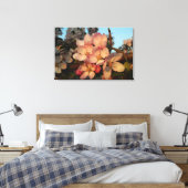 Zachte roze appel bloesems verpakt canvas print (Insitu (Slaapkamer))