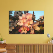 Zachte roze appel bloesems verpakt canvas print (Insitu (Woonkamer))