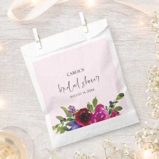 Zachte Roze Aquarel Bloem Zakjes (Geknipt)
