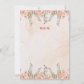 Zachte Roze Aquarel Bloemenframe  Kaart (Achterkant)