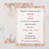 Zachte Roze Aquarel Bloemenframe  Kaart (Voorkant / Achterkant)