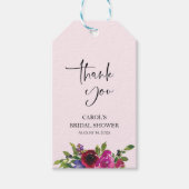 Zachte Roze Aquarel Bloemige Gift Tag Cadeaulabel (Voorkant)