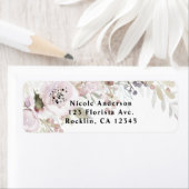 Zachte Roze Aquarel Elegante Bloem Bruiloft Bruids Etiket (Insitu)