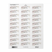 Zachte Roze Aquarel Elegante Bloem Bruiloft Bruids Etiket (Full Sheet)