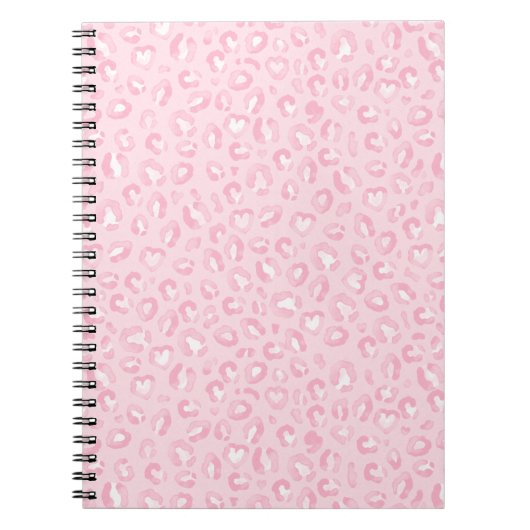 Zachte Roze Aquarel Luipaardprint Notitieboek (Voorkant)