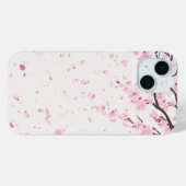 Zachte Roze Aquarel Sakura Bloesem iPhone Hoesje (Achterkant (horizontaal))