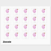 Zachte Roze Aquarel Vogelsticker Vierkante Sticker (Vel)