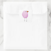 Zachte Roze Aquarel Vogelsticker Vierkante Sticker (Tas)