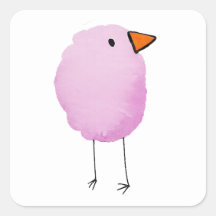 Zachte Roze Aquarel Vogelsticker