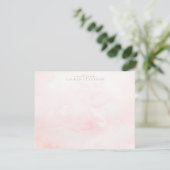 Zachte Roze Aquarel Wash Notitiekaart Kaart (Staand voorkant)