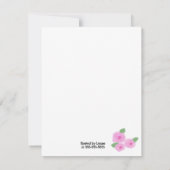 Zachte Roze Aquarelrozen Bruidsuitnodiging Kaart (Achterkant)