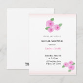 Zachte Roze Aquarelrozen Bruidsuitnodiging Kaart (Voorkant / Achterkant)