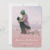 Zachte Roze banner foto slaat de datum aankondigin Kaart (Voorkant)