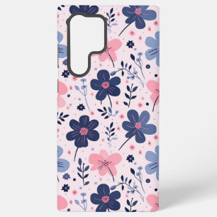Zachte Roze Blau Wildernis Bloemenweide Esthetiek Samsung Galaxy Hoesje