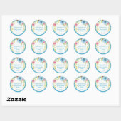 Zachte Roze Blauwe Boho Bloemige Meidenavond  Ronde Sticker (Vel)