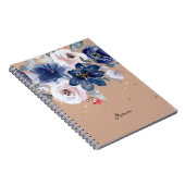 Zachte roze blauwe Waterverf blauw haar persoonlij Notitieboek (Rechterzijde)