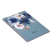 Zachte roze blauwe Waterverf blauw haar persoonlij Notitieboek (Rechterzijde)