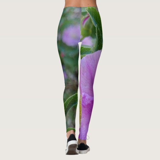 Zachte roze bloei leggings (Achterkant)