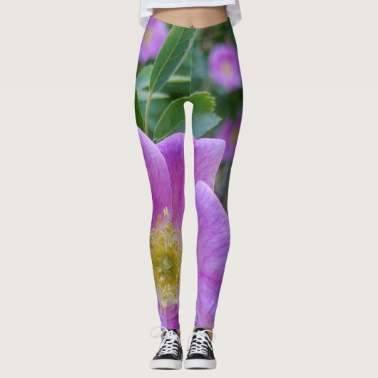 Zachte roze bloei leggings (Voorkant)